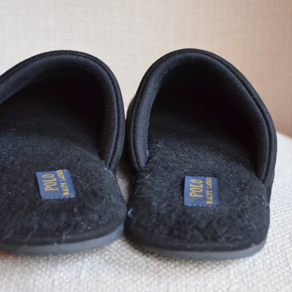 Ralph Lauren Polo Black Slip-On Scuff Slipper Men's size small 6-7.5 - Picture 3 of 6